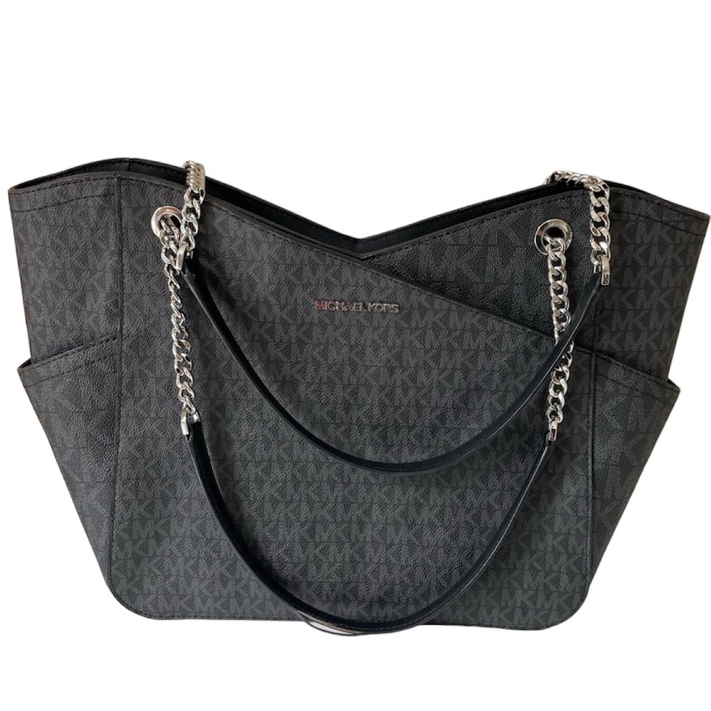 Michael Kors Jet Set Travel Large Chain Shoulder Tote Printed Handbag Purse